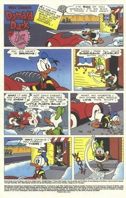 Pat Block - Donald Duck and Three Little Cupids, matita e china su cartoncino