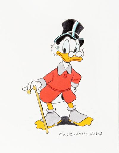 Uncle Scrooge, tecnica mista su cartoncino