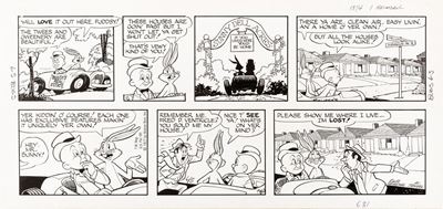 Bugs Bunny, Tavola domenicale del 05/06/1977, matita e china su cartoncino