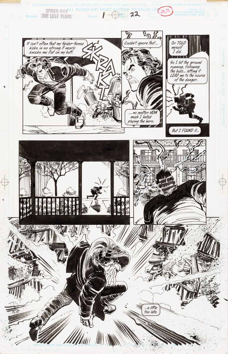 John Romita Jr. - Spider-Man: The Lost Years - Strangers, matita e china su cartoncino Marvel