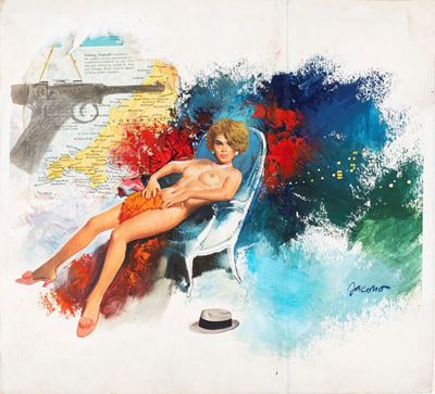 La brunetta di Cornovaglia, tempera e collage su cartone