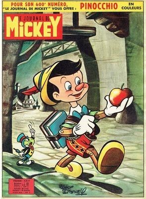 René Guillaume - Pinocchio e il Grillo parlante, tempera su cartone