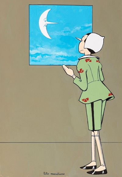 Il Pinocchio di Mussino, acrilici su cartoncino