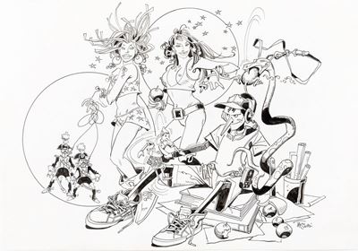 Le tentazioni di Pinocchio, matita e china su cartoncino