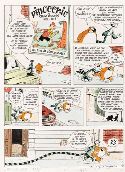 Pinocchio, Chafouin et Baluchon - Matita, china e acquerello su cartoncino