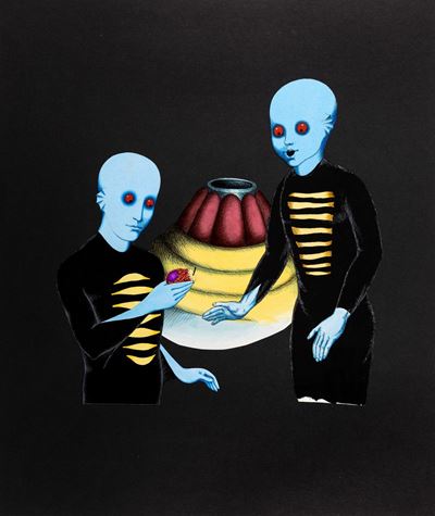 Il pianeta selvaggio, tecnica mista su cartoncino, 1973