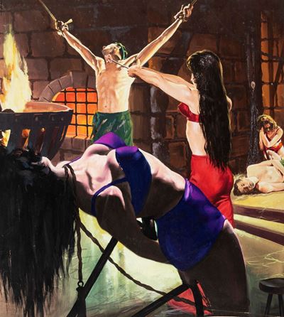 Bozzetto originale per locandina di 'Il terrore non ha confini', tempera su cartone