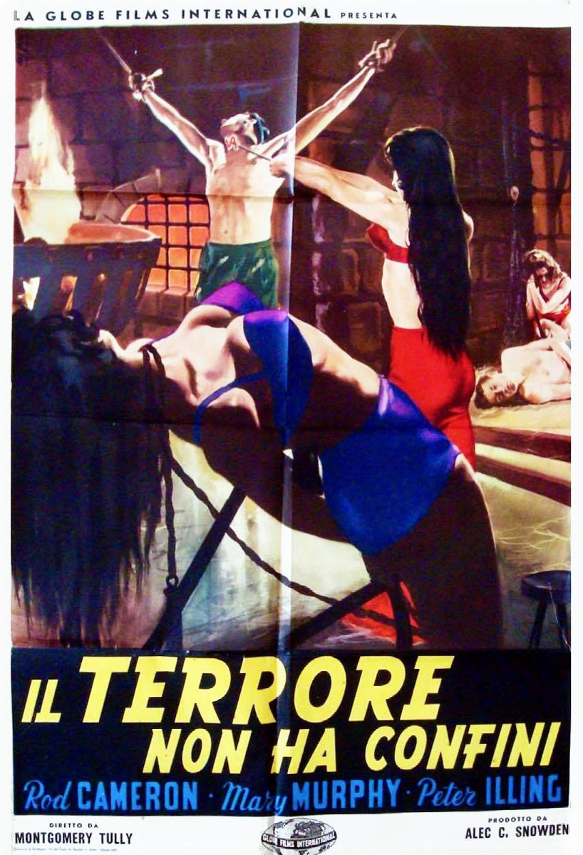 Enzo Nistri - Bozzetto originale per locandina di 'Il terrore non ha confini', tempera su cartone