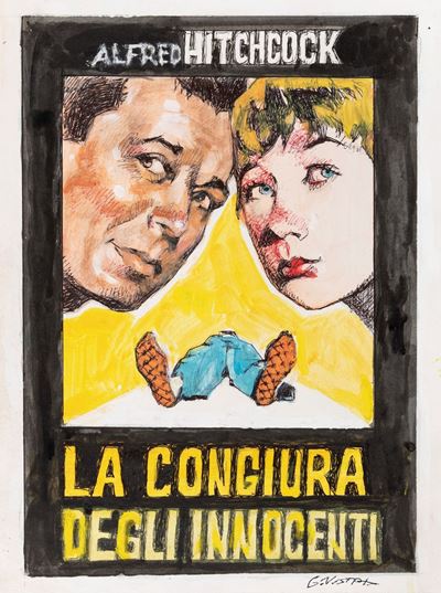 Bozzetto per La congiura degli innocenti (The Trouble with Harry), china e tempera su cartoncino