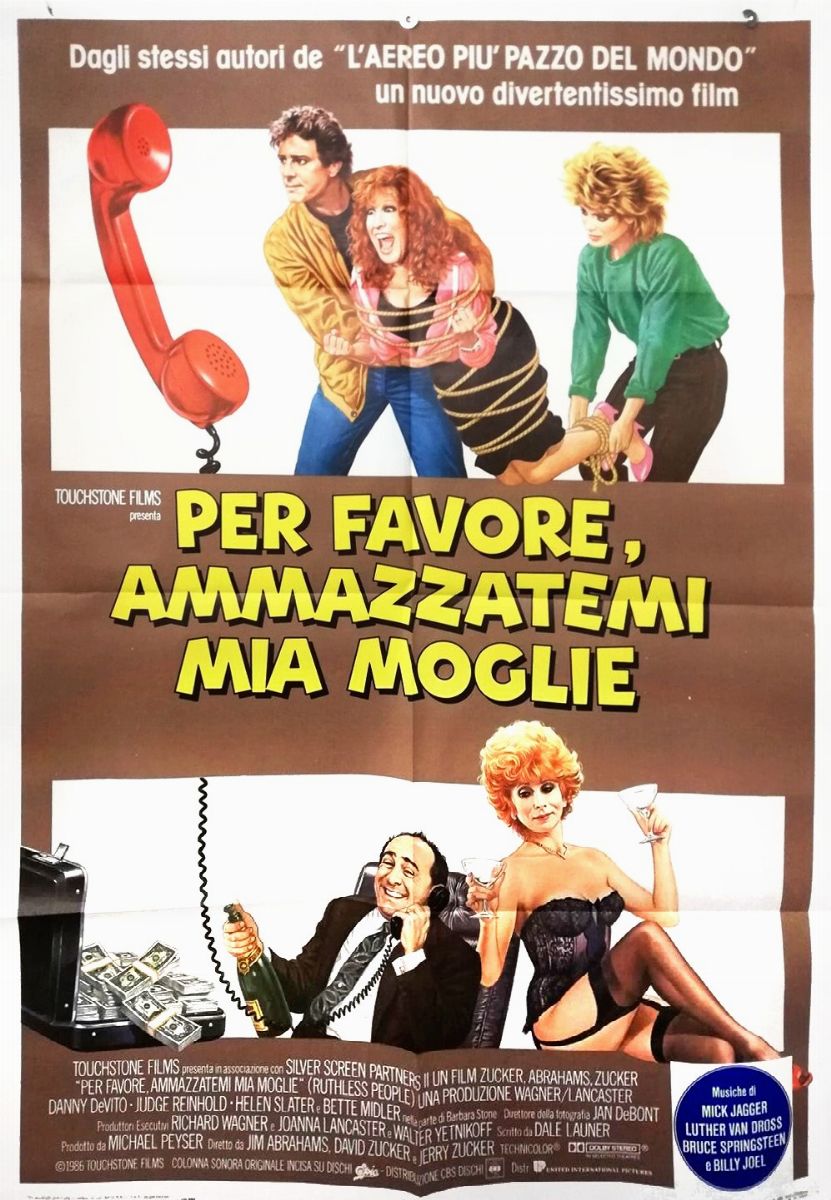 Bruno Napoli - Bozzetto originale per locandina di 'Per favore, ammazzatemi mia moglie', tempera ...