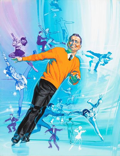 Danza sul ghiaccio, tempera su cartone