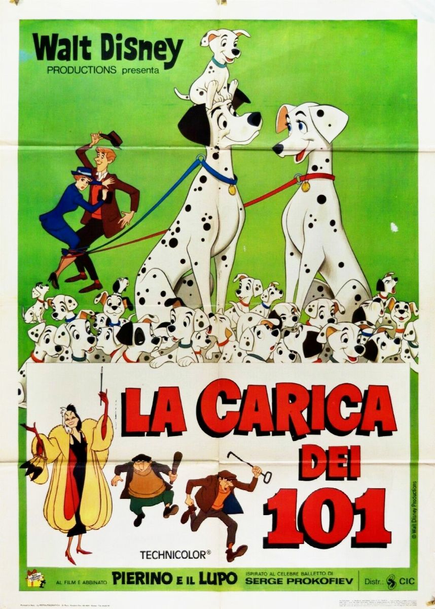 Bruno Napoli - La carica dei 101 (One Hundred and One Dalmatians), tempera su cartoncino