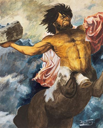 Centauro, tempera su cartoncino
