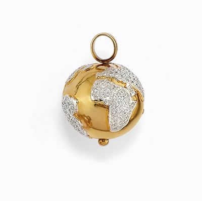 Pendente in Oro Bicolore 18k e Diamanti