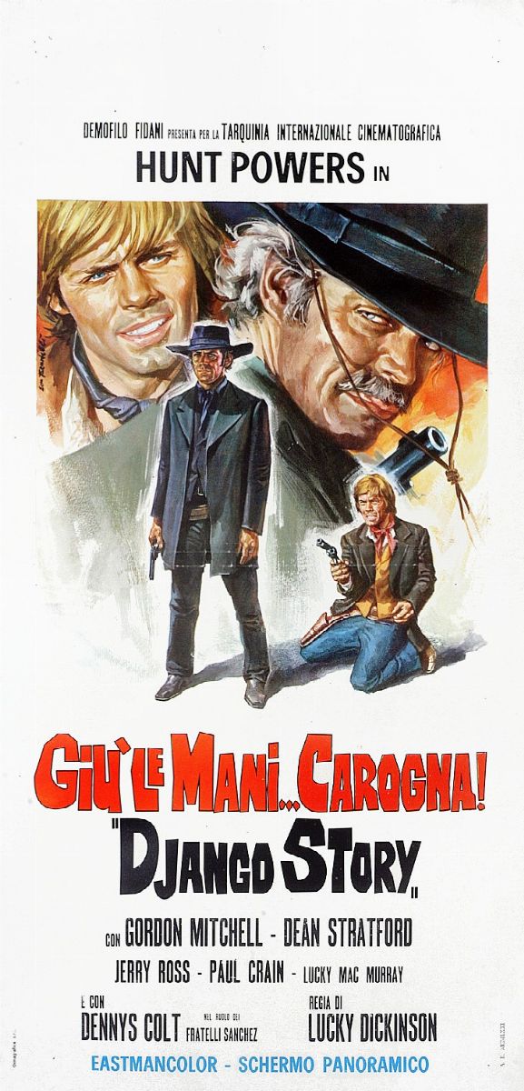 Ezio Tarantelli - Bozzetto per la locandina del film 'Giù le mani... carogna!', tempera su carton...