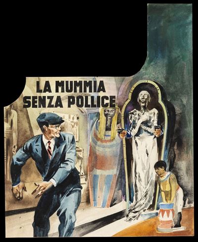 La mummia senza pollice - matita, acquerello e tempera su cartoncino