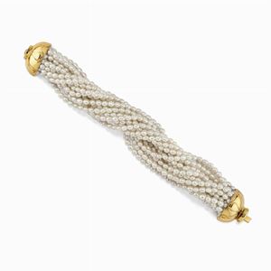 Bracciale in oro 18k e perle coltivate
