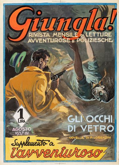 Giungla! - Gli occhi di vetro, tempera su cartoncino