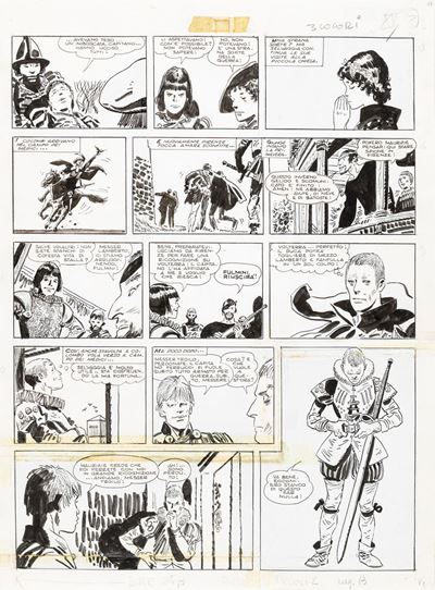 Le avventure di Fanfulla, matita e china su cartoncino, 1967