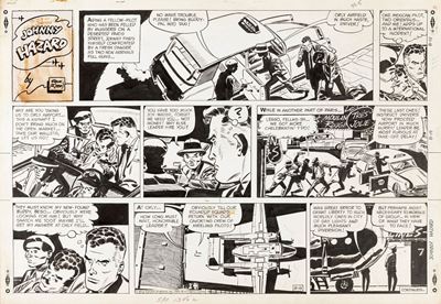 Flying Legion - Tavola per 'Johnny Hazard', matita e china su cartoncino