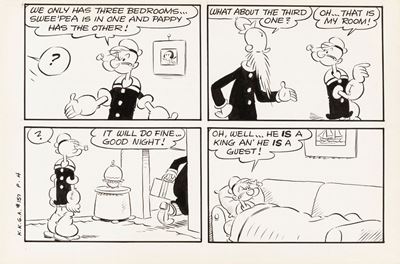 Popeye - House Boat, matita e china su cartoncino