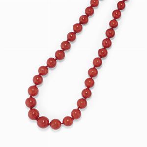 Collana in oro 18k e corallo