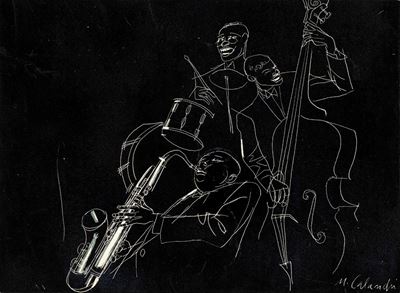 Jazz - tempera e biacca su cartone