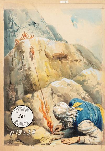 Intrepido - L'urlo dei Sioux, tempera e acquerello su cartoncino