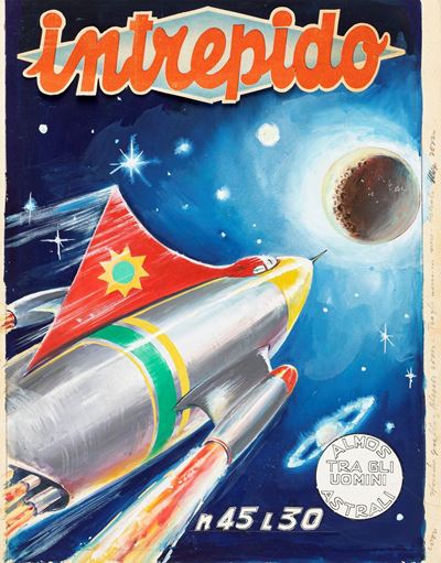 Intrepido - Almos tra gli uomini astrali, tempera su cartone