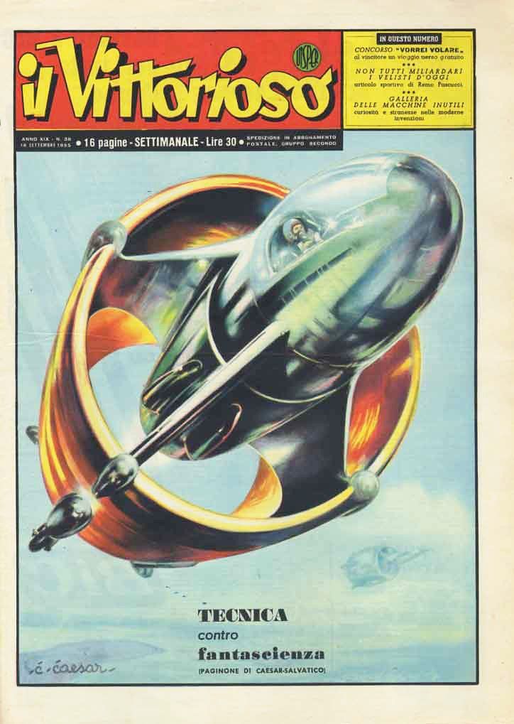 Kurt Caesar - Il Vittorioso - Tecnica contro Fantascienza, tempera su cartoncino