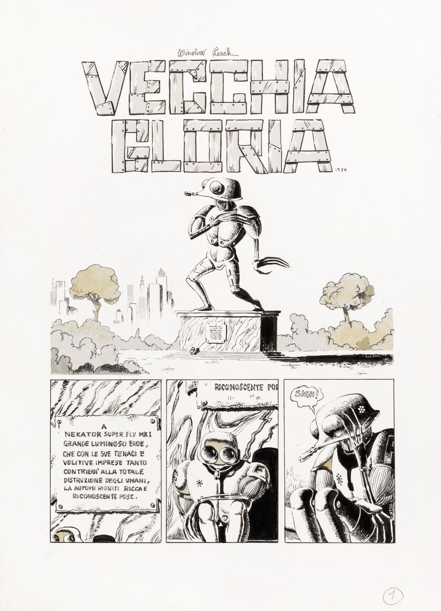 Filippo Scozzari - Vecchia gloria: storia completa in 15 tavole originali, matita, china e retino...
