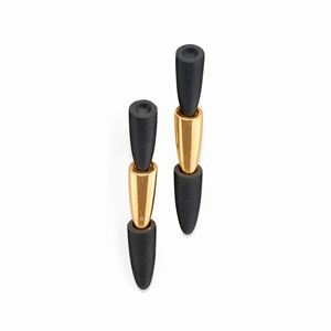 A 18k yellow gold and titanium earrings, Vhernier, with box and warranty