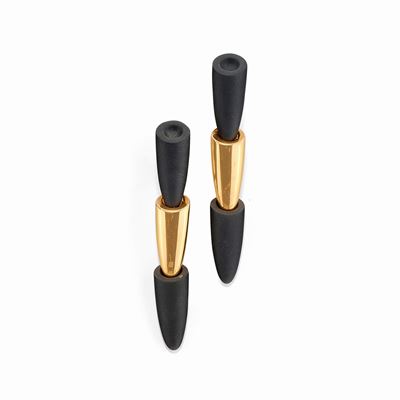 Orecchini Pendenti in Oro Giallo 18k e Titanio