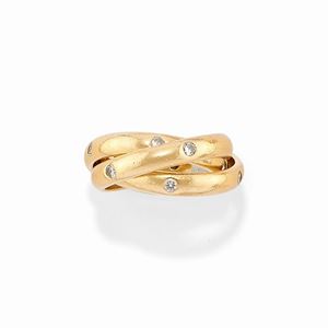 A 18k yellow gold and diamond ring, Cartier, defects