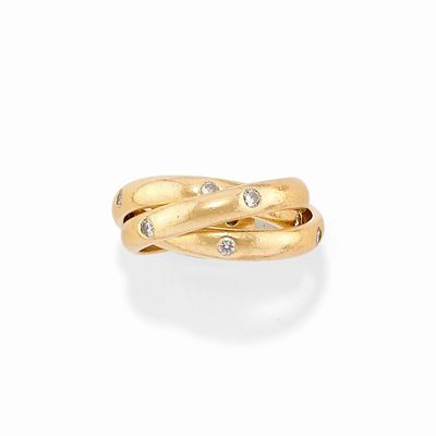 Anello in Oro Giallo 18k e Diamanti
