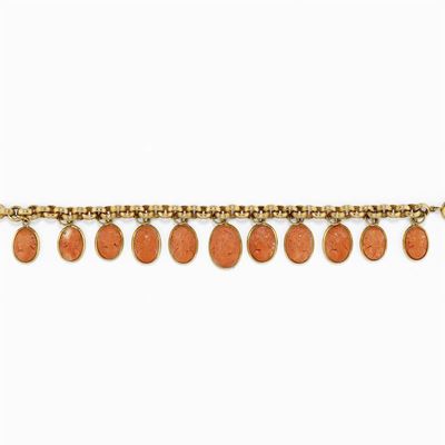 Bracciale Charms in Oro 18k e Corallo
