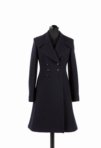 Cappotto in misto lana blu