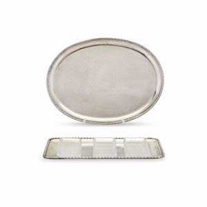 Two silver trays, 20th century