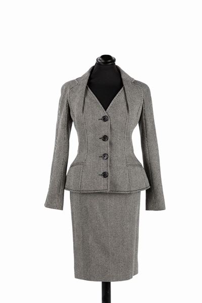 Tailleur in lana a spina di pesce