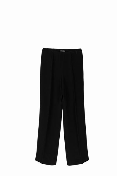 Pantaloni in seta nera, taglia 36