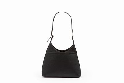 Borsa, tessuto nero con dettagli in metallo