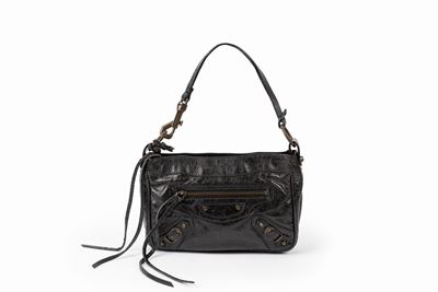 Borsa Neo Cagole, pelle color nero antracite con dettagli in metallo brunito