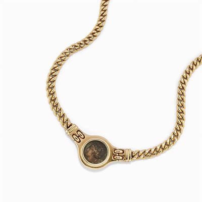 Collana in Oro 18k e Moneta