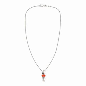A 18k white gold, diamond and coral necklace, Chantecler