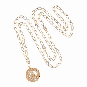 Collana in oro rosa e bianco 18k con diamanti