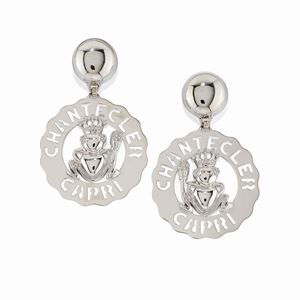 18k white gold and diamond earrings, Chantecler