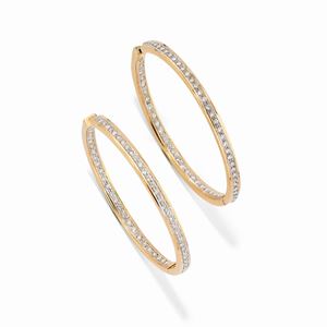 A 18k two-color gold and diamond earrings