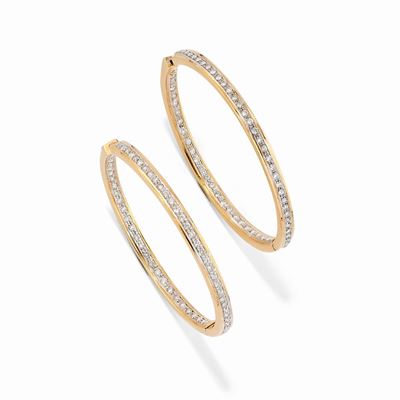 Orecchini in Oro Bicolore 18k e Diamanti