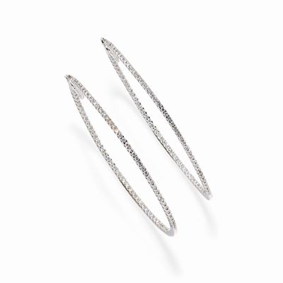 Orecchini in Oro Bianco 18k e Zirconi
