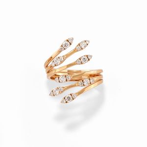 Anello in oro rosa 18k e diamanti